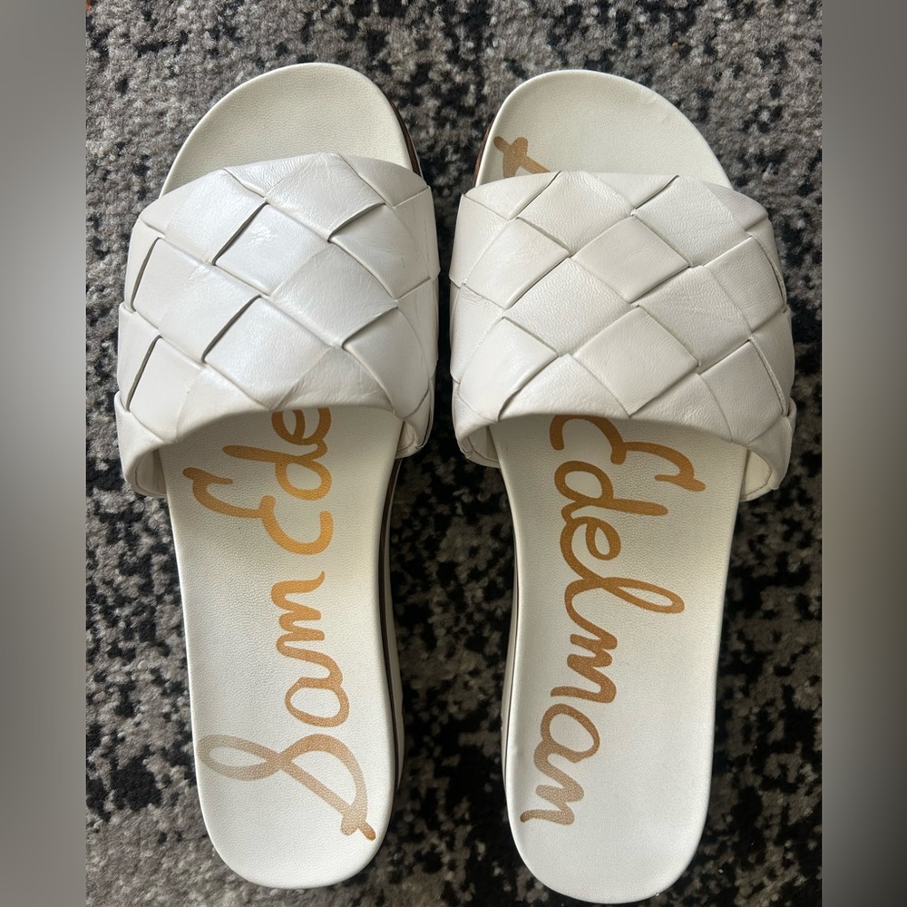 Sam Edelman Women's Woven Cream Sandals